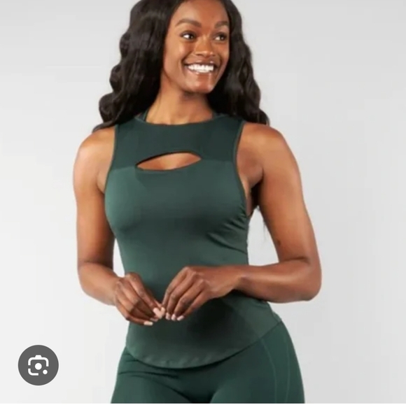 Buffbunny Collection Tops - Buffbunny Botanical Athletic Tank Top Green Size small